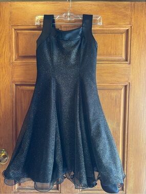 Black Glitter A-Line Prom Dress